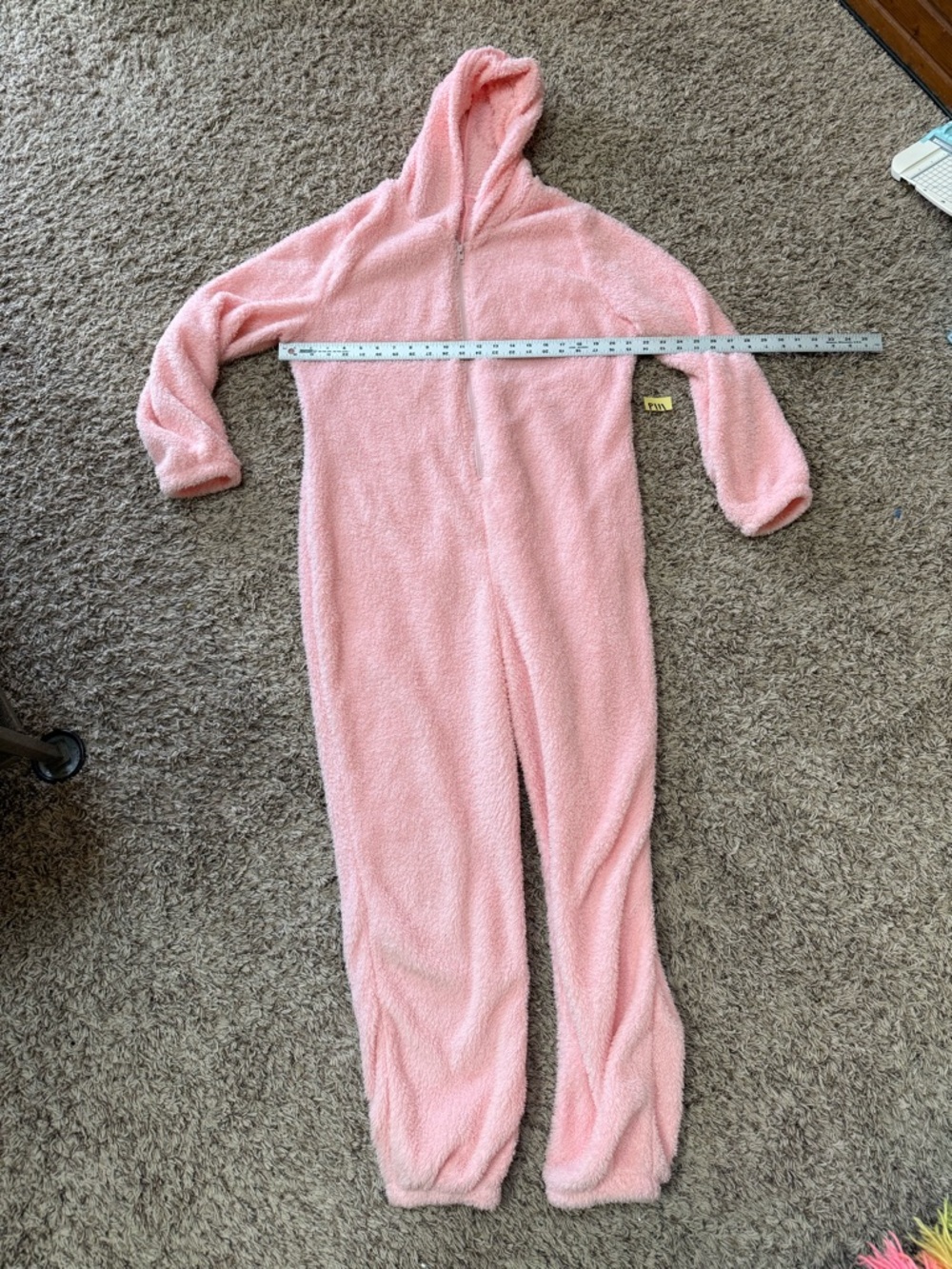 Ladies zip up teddy bear Plush Hooded One-Piece loungewear - bubble gum Pink(xxl - Picture 1 of 14